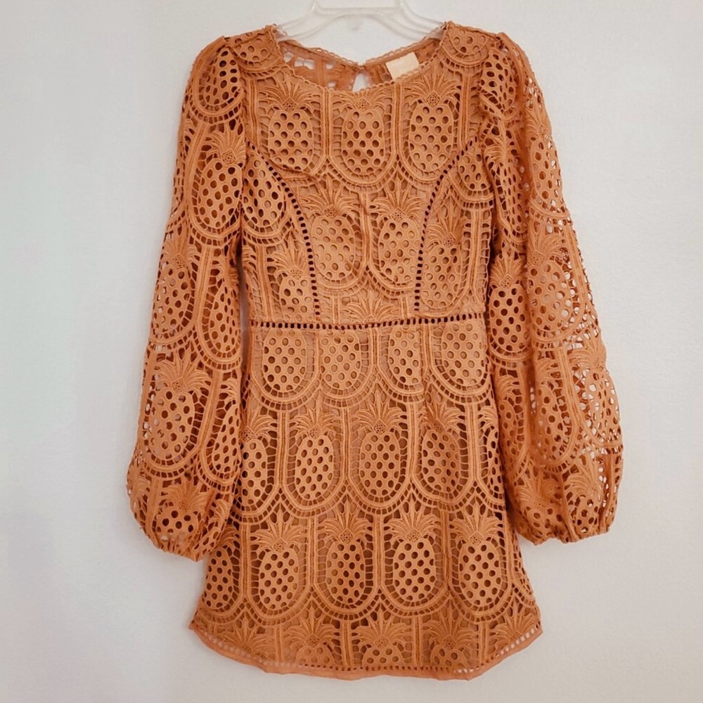 Sage + Paige Take Me To The Tropics Pineapple Rose Mini Dress Womens Medium NWOT - Picture 3 of 16